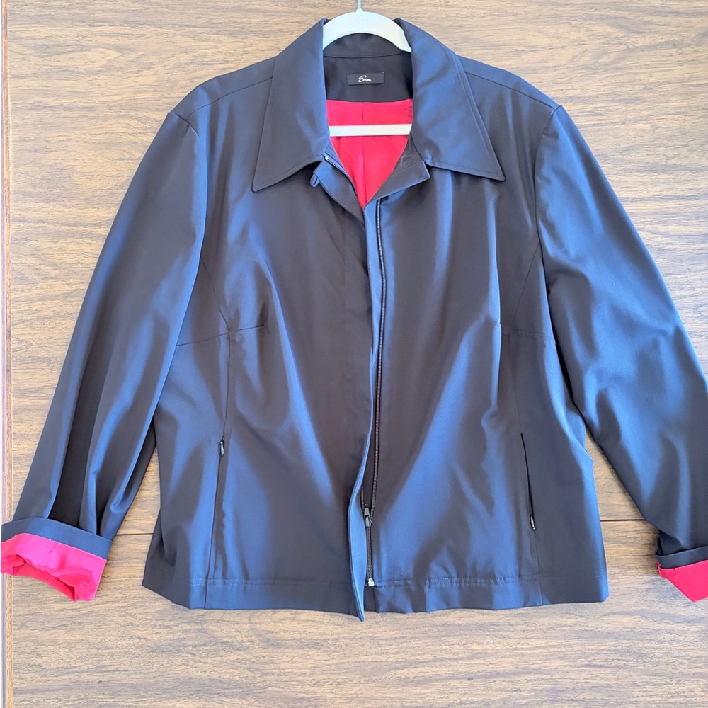 Emma woman’s Black Jacket with Red Lining